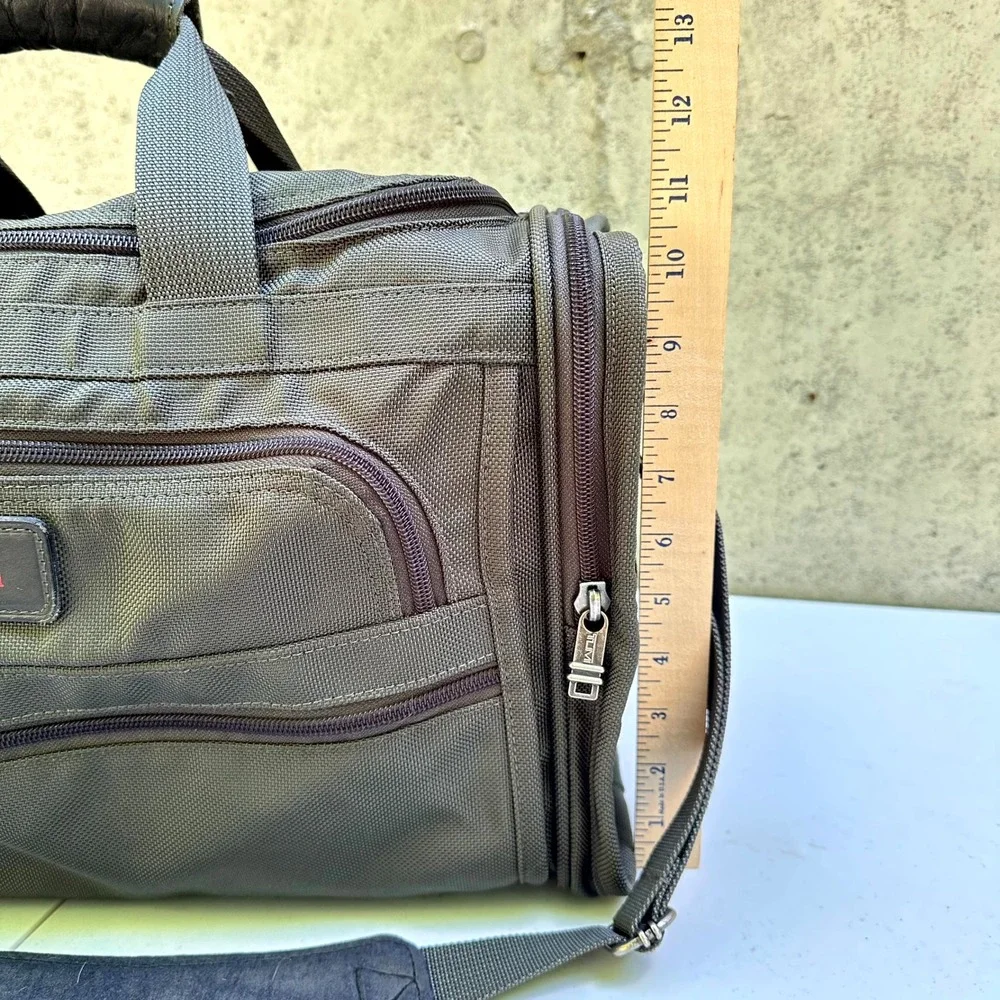 Tumi Duffel Bag Alpha Ballistic Nylon Olive Green Travel Weekender Monogrammed